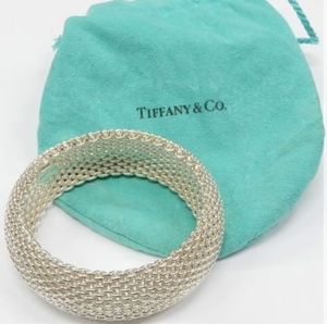 TIFFANY & CO. STERLING SILVER SOMERSET FLEXIBLE BANGLE 7 1/2 124GRAMS